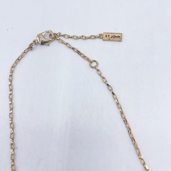 St John Black Gold Multi Link Geometric Pattern Necklace Medium - Picture 4 of 6